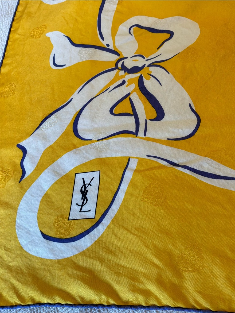 Vintage Yves Saint Laurent (YSL) Yellow &
 Silk Scarf